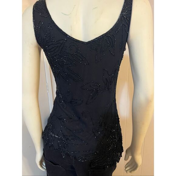 Vintage J Kara Beaded Black Twin Set Holiday Stunning! S - Picture 7 of 10